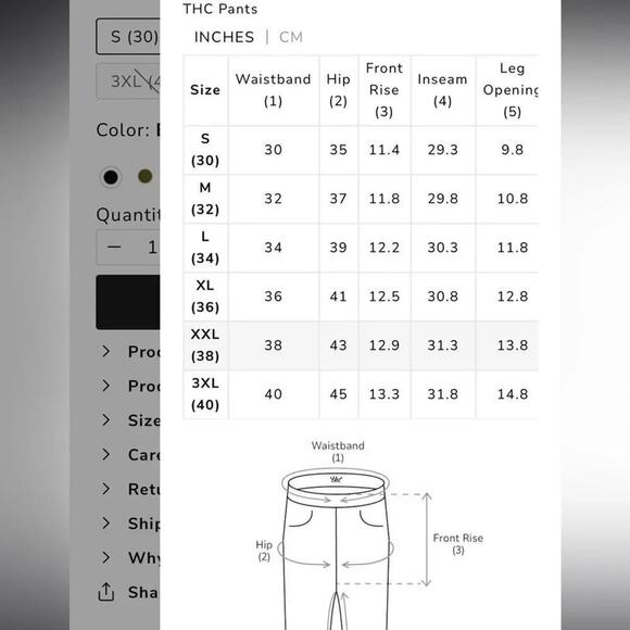 The Hideout Blossom Black Cargo Joggers Pants, Size XL New with Tag MSRP $80 - Picture 10 of 12